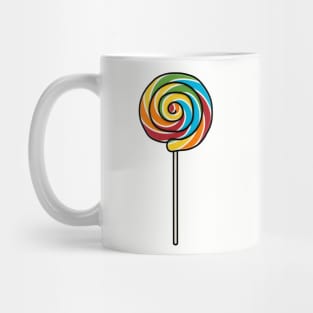 Fun Swirl Rainbow Lolly Pop Cartoon Style Illustration Mug